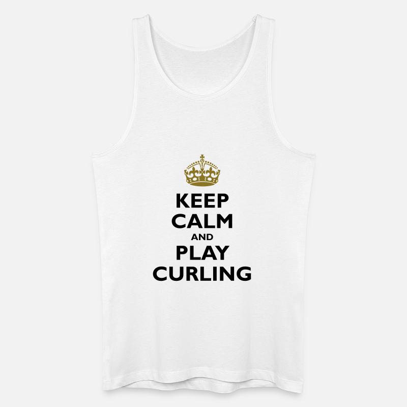 Keep calm and play curling - Männer Bio Tank Top - Weiß
