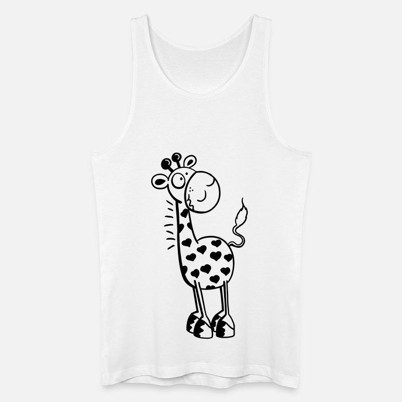 Herzliche Giraffe - Giraffen - Tiere - Comic - Männer Bio Tank Top - Weiß