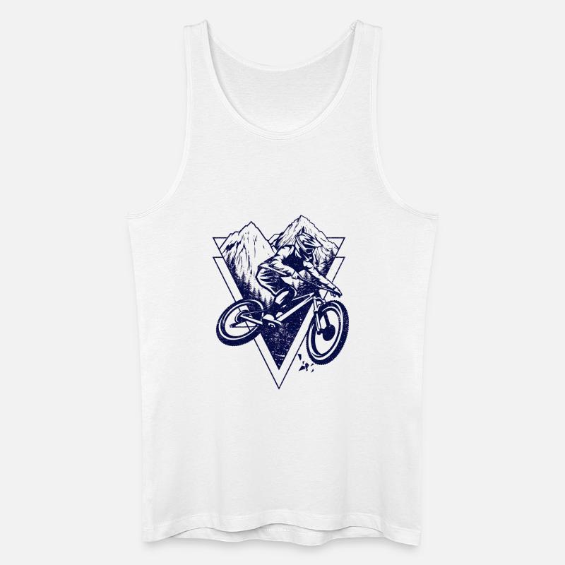 Mountainbiker im Ridge Triangle - Männer Bio Tank Top - Weiß