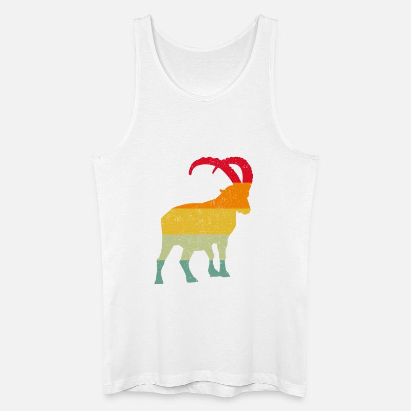Steinbock, Wandern, Berge - Männer Bio Tank Top - Weiß