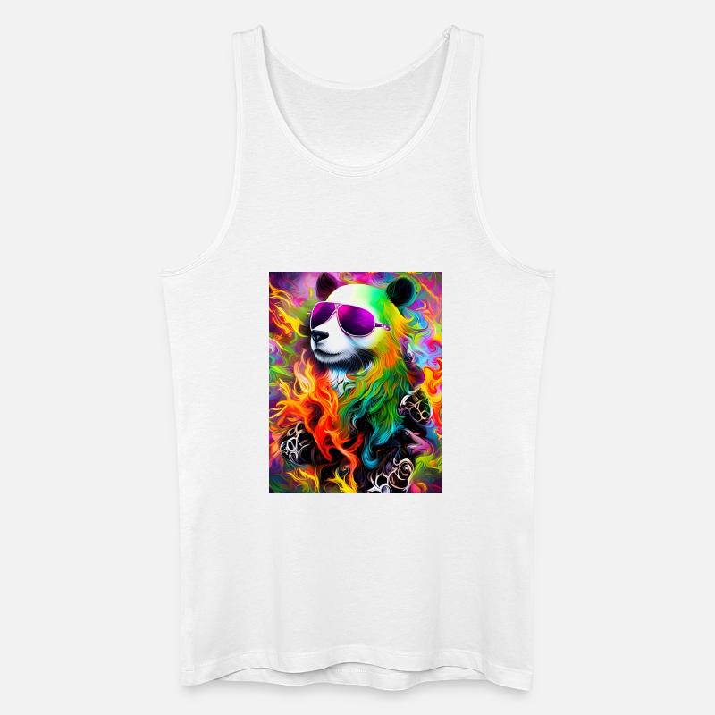 Regenbogen Panda Sonnenbrille - Männer Bio Tank Top - Weiß