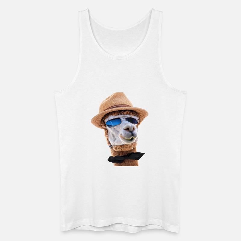alpaca hut sonnenbrille fliege - Männer Bio Tank Top - Weiß