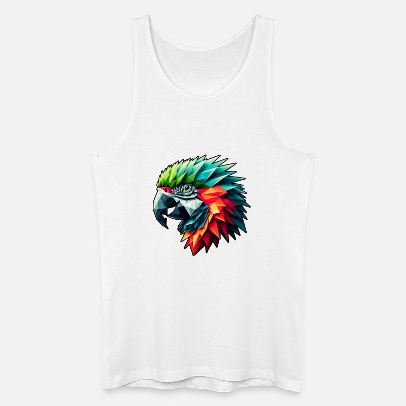 Papagei in Polygon Design Bunt - Männer Bio Tank Top - Weiß