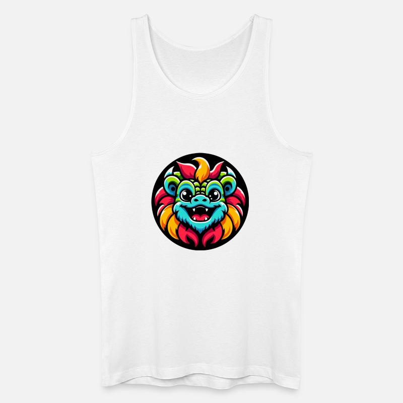 Drache bunt Comic - Männer Bio Tank Top - Weiß