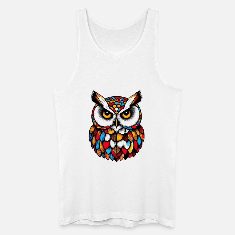 Eule - Männer Bio Tank Top - Weiß