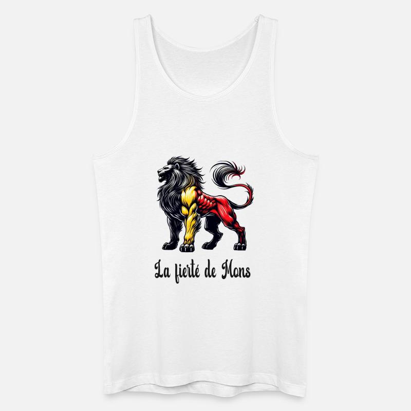 Mons Löwe Flaggen Design - Männer Bio Tank Top - Weiß