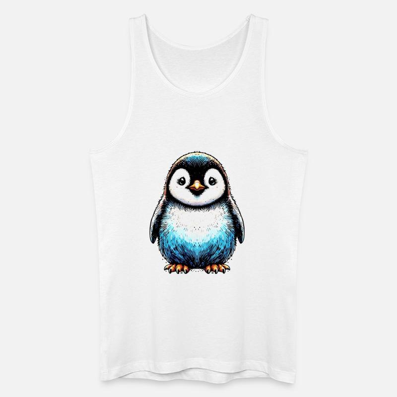 Pinguin - Männer Bio Tank Top - Weiß