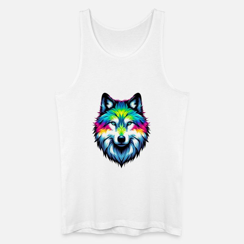 Wolf - Männer Bio Tank Top - Weiß