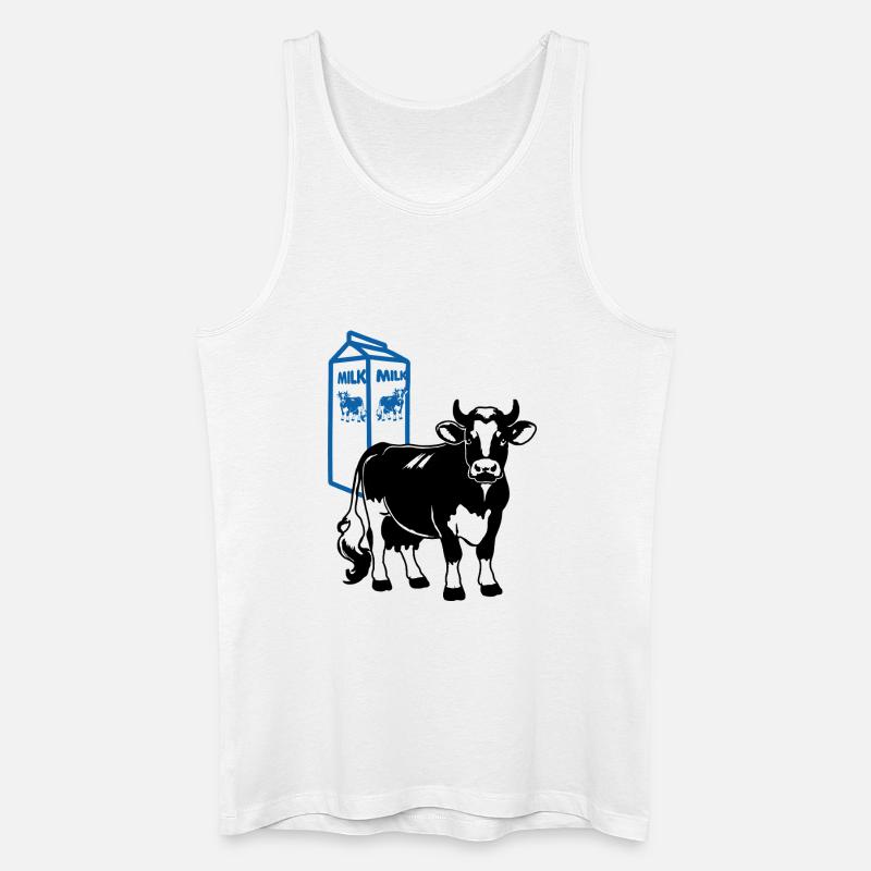 Milchkuh mit Milchkarton Hintergrund - Männer Bio Tank Top - Weiß