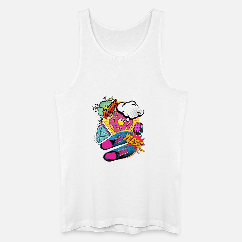 JAWOHL! - Bunte Pop-Art- und Comic-Explosion - Männer Bio Tank Top - Weiß