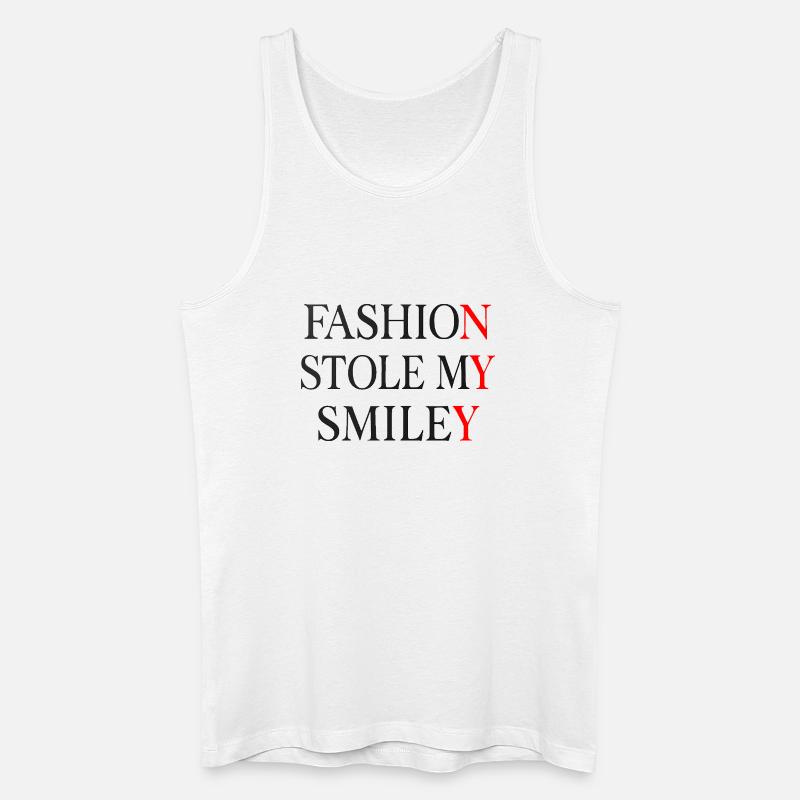 Die Mode hat meinen Smiley gestohlen - Männer Bio Tank Top - Weiß