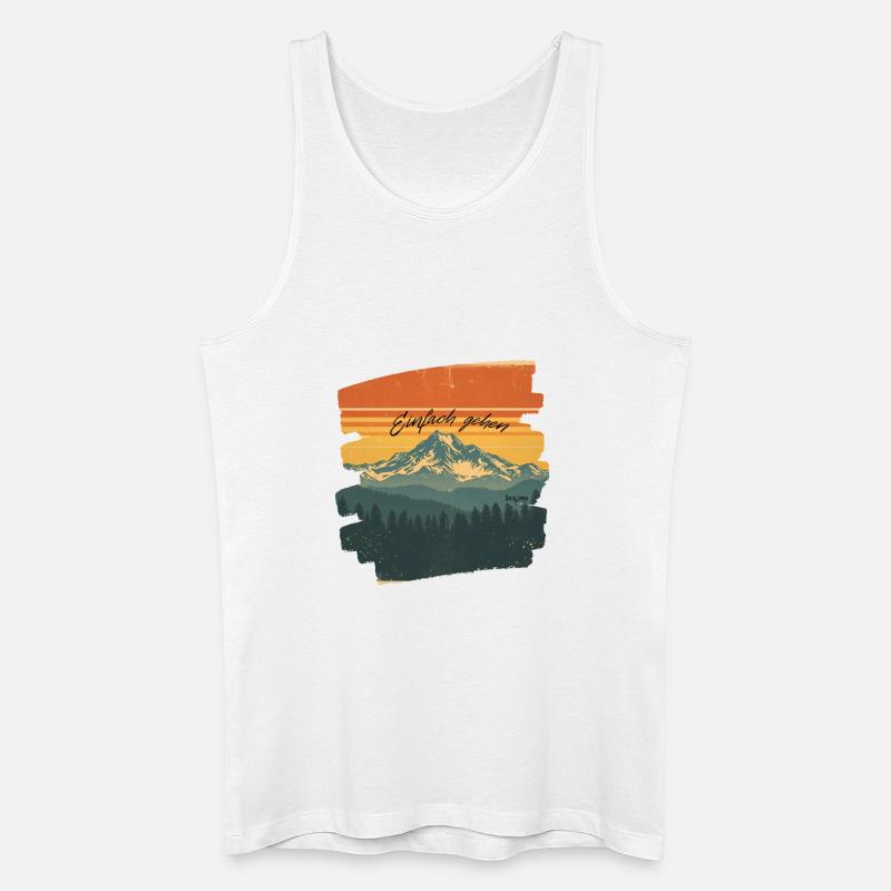 Jacaranda "Einfach gehen" Berglandschaft - Männer Bio Tank Top - Weiß