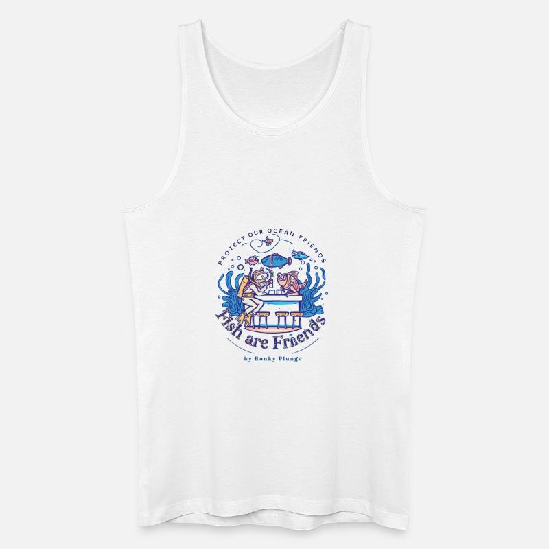 Fische sind Freunde - Männer Bio Tank Top - Weiß