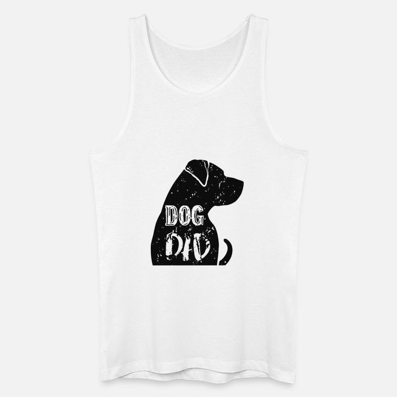 Dog Dad Silhouette mit Text - Männer Bio Tank Top - Weiß
