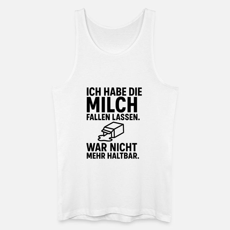 milch fallen lassen haltbar - Männer Bio Tank Top - Weiß