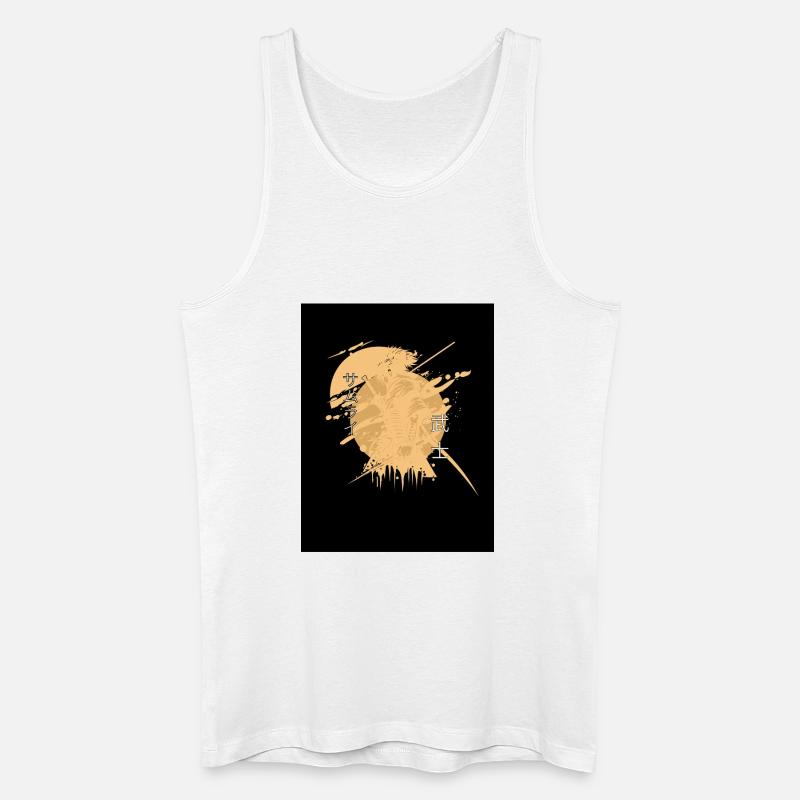 Samurai-Pferdespritzer Schwarz - Männer Bio Tank Top - Weiß
