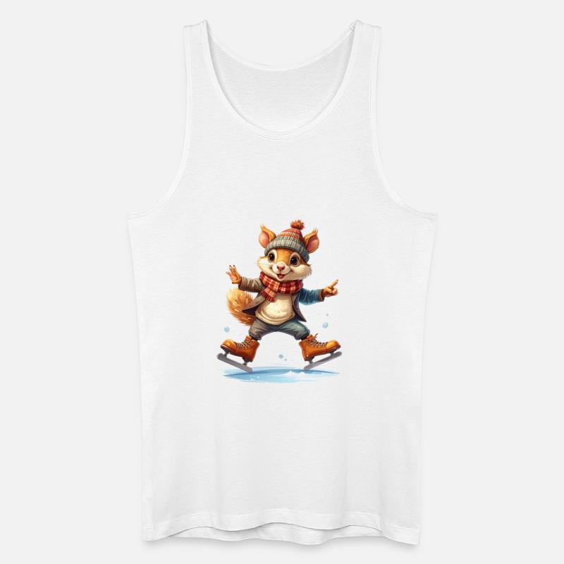 Ein Eichhörnchen fährt Schlittschuh - Männer Bio Tank Top - Weiß