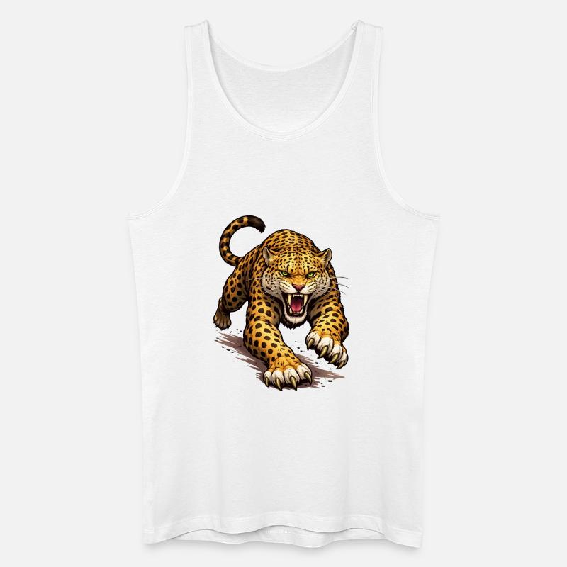 Leopard Animal Comic - Männer Bio Tank Top - Weiß