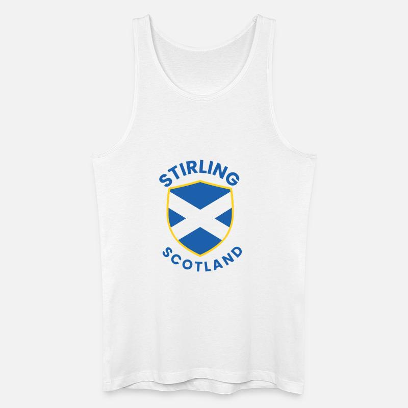 Stirling Scottish Shield-Design - Männer Bio Tank Top - Weiß