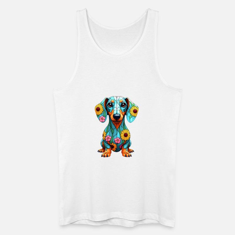 Dackel Dachshund Tekel - Männer Bio Tank Top - Weiß