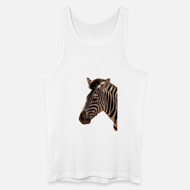 Zebra Kopf  - Männer Bio Tank Top - Weiß