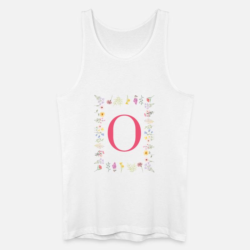 Florale Initialen "O", Buchstaben Monogramm  - Männer Bio Tank Top - Weiß