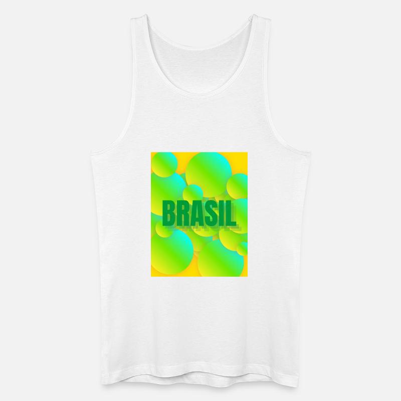 Brasil Neon Blasen Design - Männer Bio Tank Top - Weiß