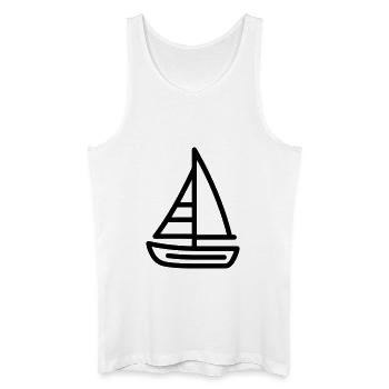Boot - Männer Bio Tank Top - Weiß - Vorne