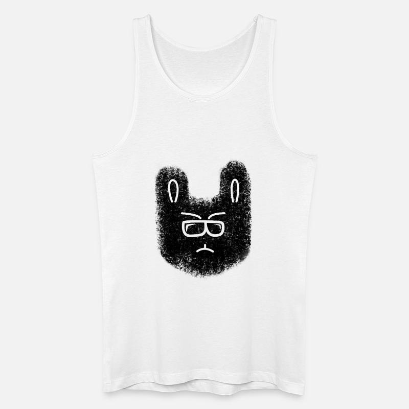 Nerdhase mit Brille - Männer Bio Tank Top - Weiß