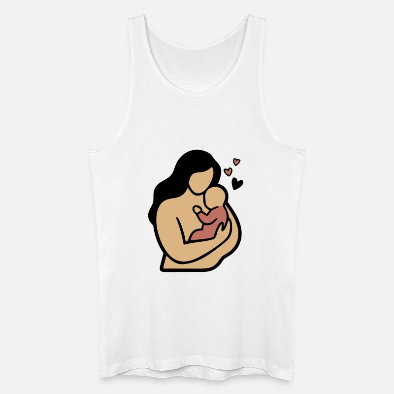 Mama Baby Umarmung Boho - Männer Bio Tank Top - Weiß