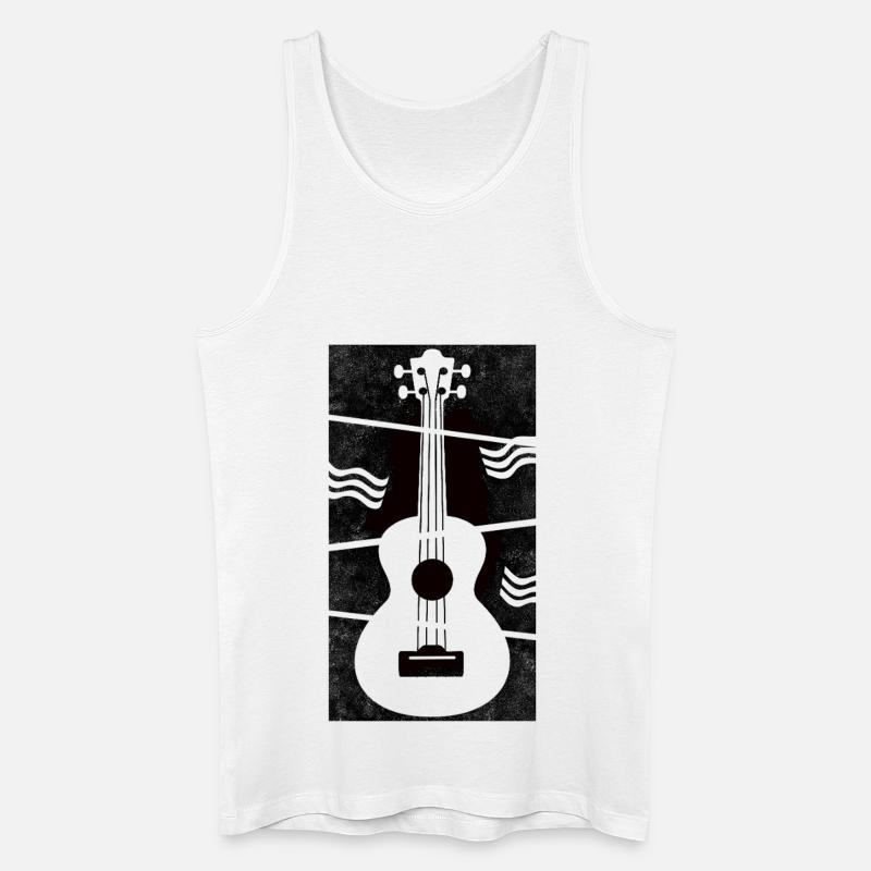 Ukulele meets geometry black - Männer Bio Tank Top - Weiß