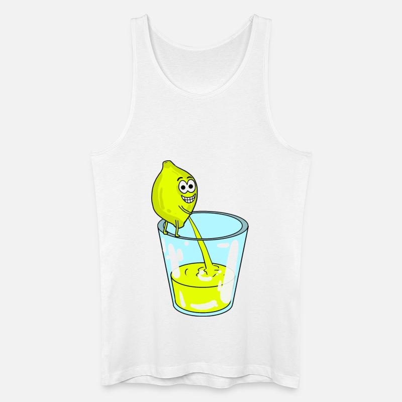 Zitrone - Männer Bio Tank Top - Weiß