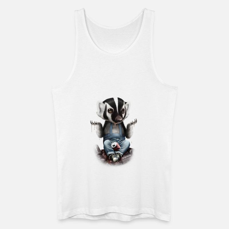 HONIGDACHS SORGEN NICHT - Männer Bio Tank Top - Weiß