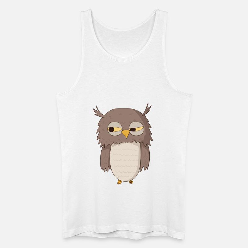 Kauz Eule - Männer Bio Tank Top - Weiß