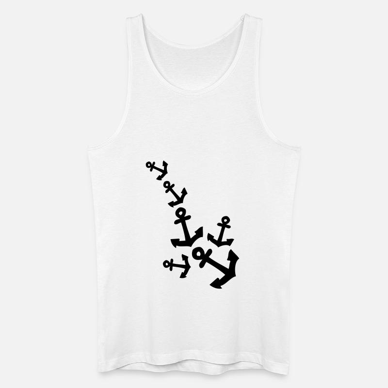 Anchor Musterlinie - Männer Bio Tank Top - Weiß