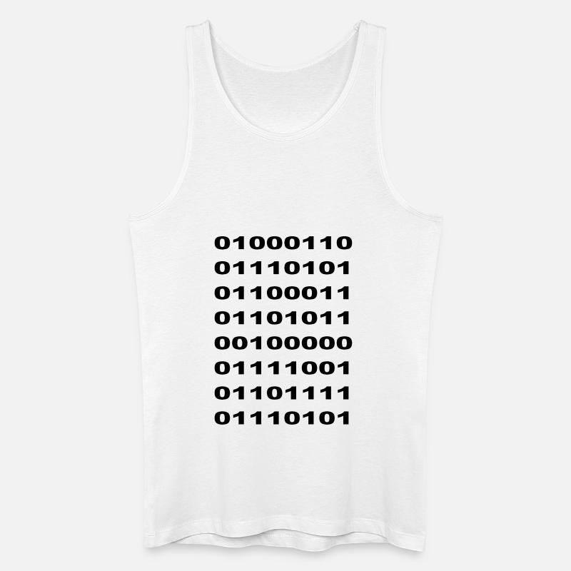 "Fuck You" Binary - Männer Bio Tank Top - Weiß