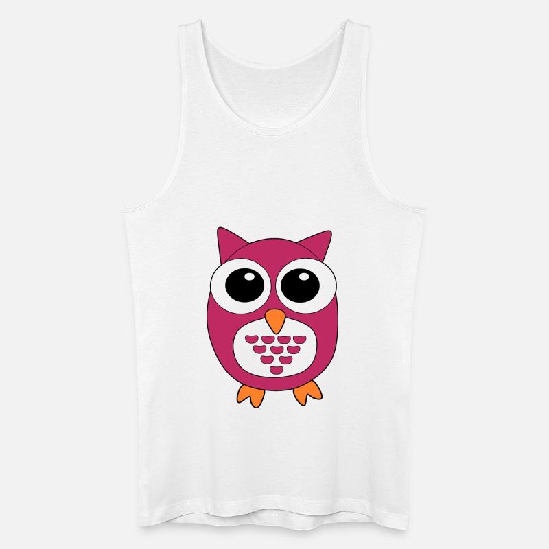 pinke Eule rosa Vogel - Männer Bio Tank Top - Weiß