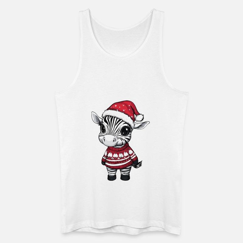 Zebra Weihnachten Comic - Männer Bio Tank Top - Weiß