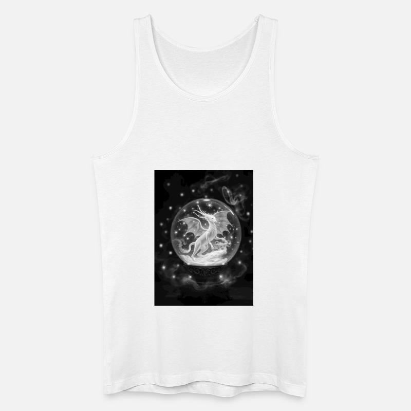 Drache in Glaskugel - Männer Bio Tank Top - Weiß