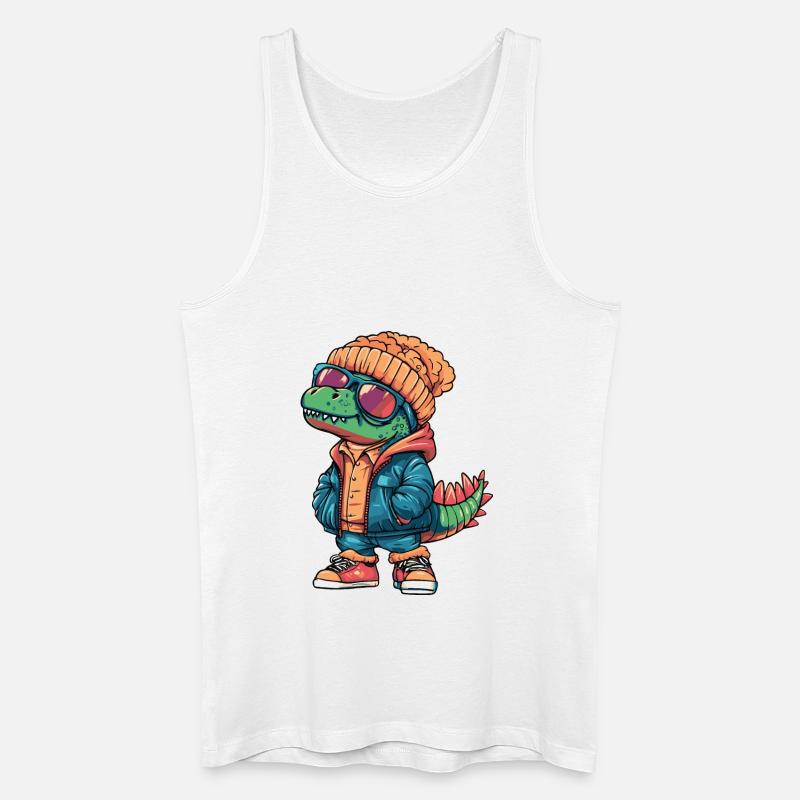 Dinosaurier stegosaurus Winter Comic - Männer Bio Tank Top - Weiß