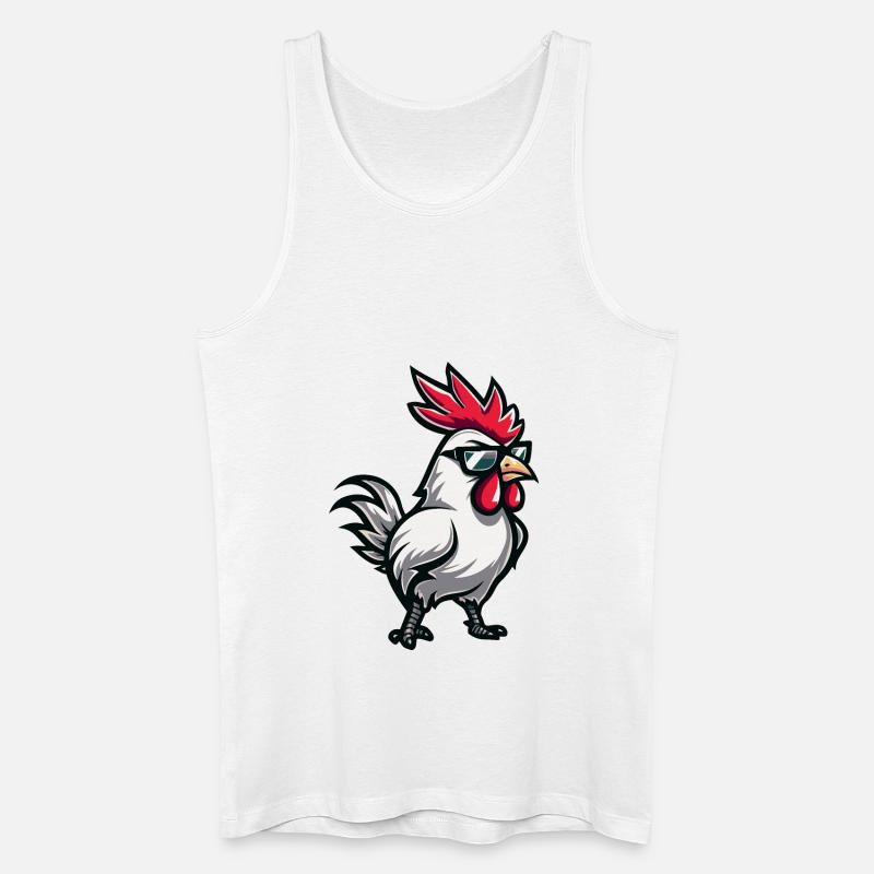 Hahn Comic Cool - Männer Bio Tank Top - Weiß