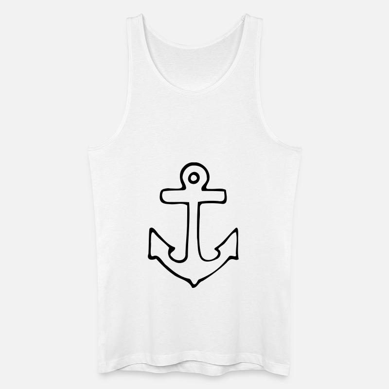 Anker - Männer Bio Tank Top - Weiß