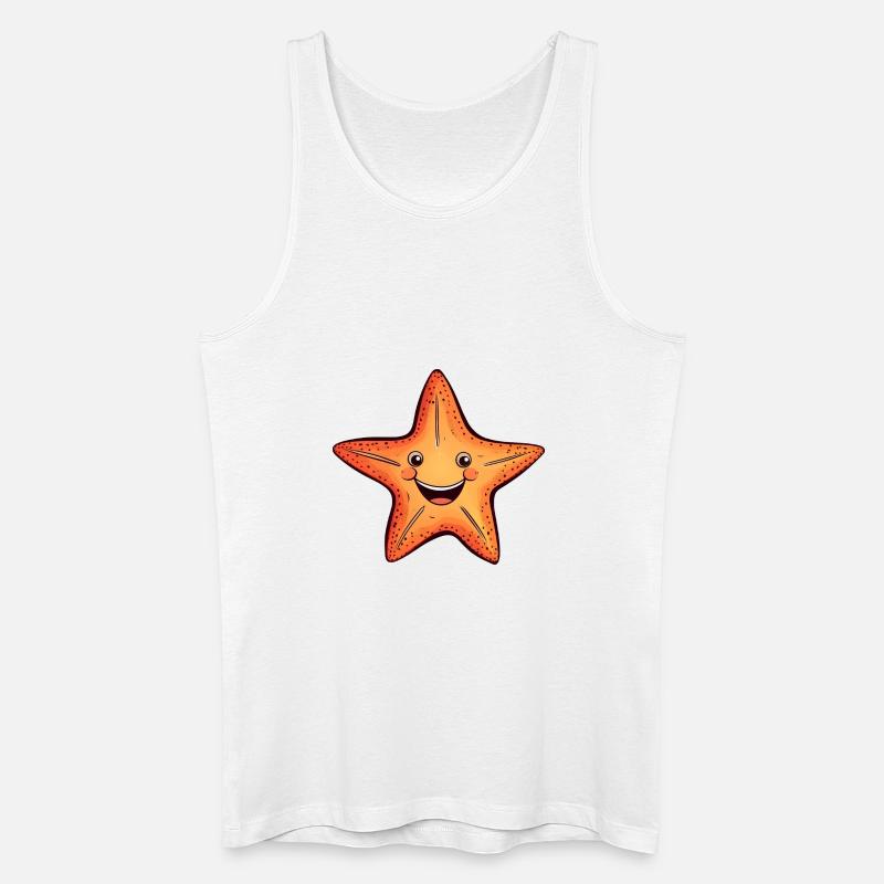 Seestern Comic Kawaii - Männer Bio Tank Top - Weiß