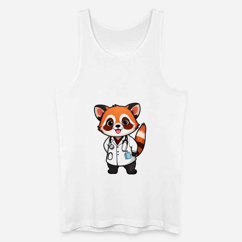 Dr. Red Panda - Männer Bio Tank Top - Weiß