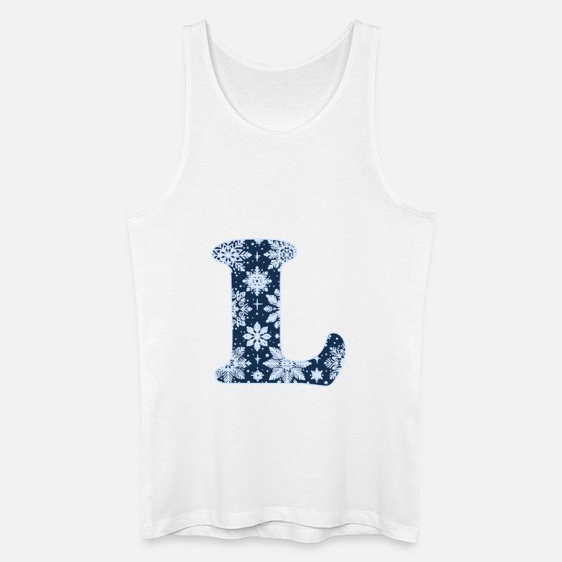 Buchstabe L Schneeflocken - Männer Bio Tank Top - Weiß