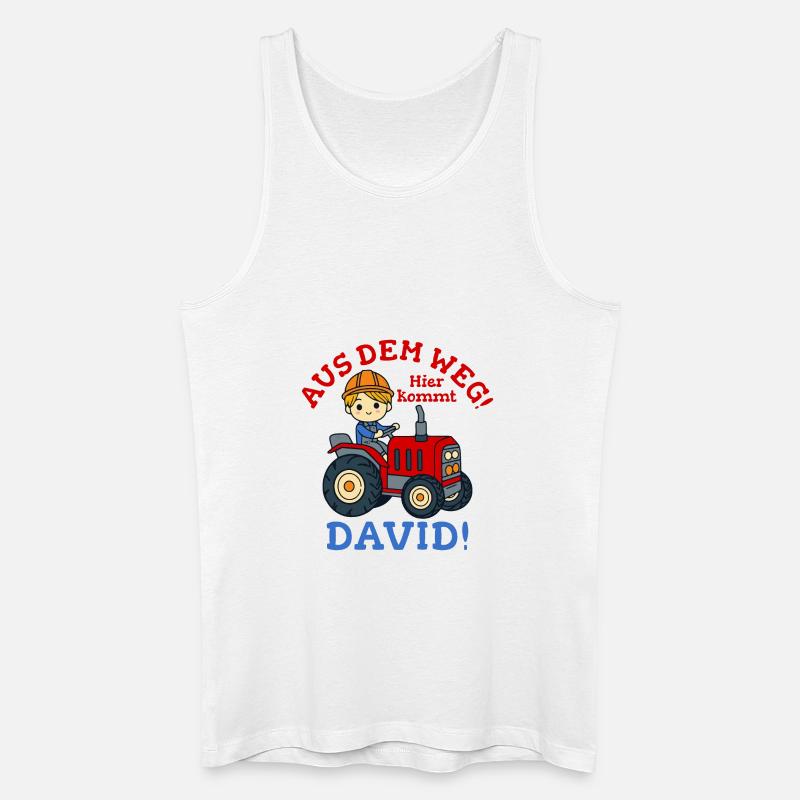 David Name Traktor - Männer Bio Tank Top - Weiß
