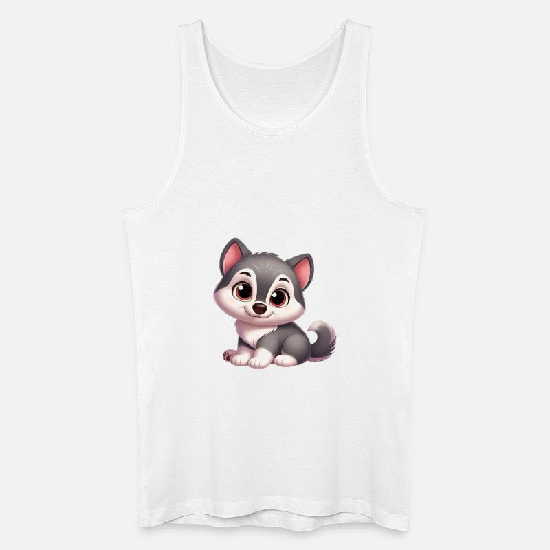 Wolf 11 - Männer Bio Tank Top - Weiß