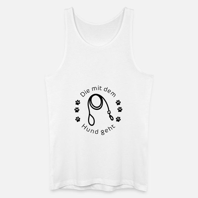 Die mit dem Hund geht - Männer Bio Tank Top - Weiß
