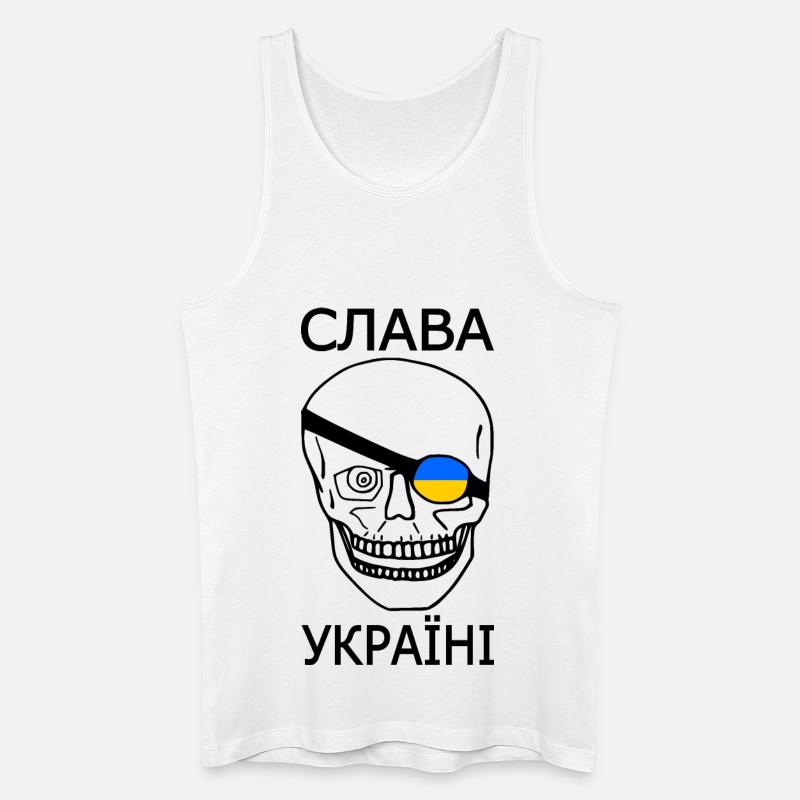 Slava ukraini - Männer Bio Tank Top - Weiß