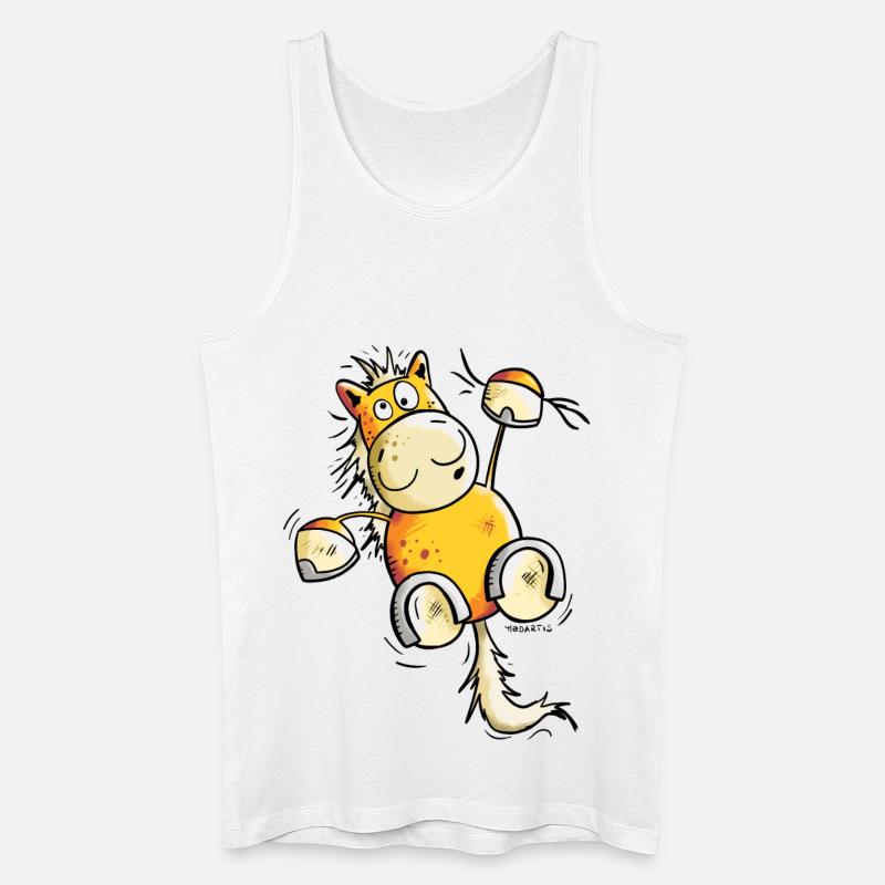 Fuchs Pferd hängt ab - Männer Bio Tank Top - Weiß
